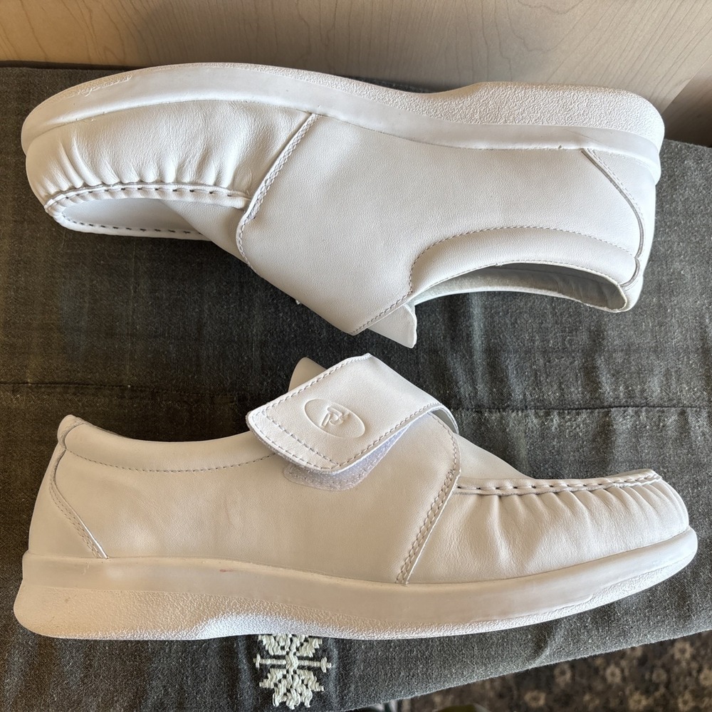 Propet Pucker Moc White Leather Men's Casual Orthopedic Shoes Size 11.5 X(3E)